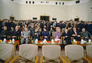 President Richard Nixon, Pat Nixon, Chou En Lai, Jiang Qing (Madame Mao), William Rogers, Henry Kissinger, And Others Attend The Revolutionary Opera Performance Of The Red Detachmen DPLA 751fe729e4c1364fd70d6440d60f0273.tiff